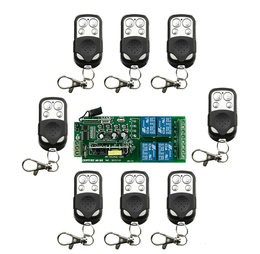 

Hot Sales New 85V 110V 220V 230V 250V 4CH RF Wireless Remote Control Relay Switch Security System Garage Doors, Electric Doors