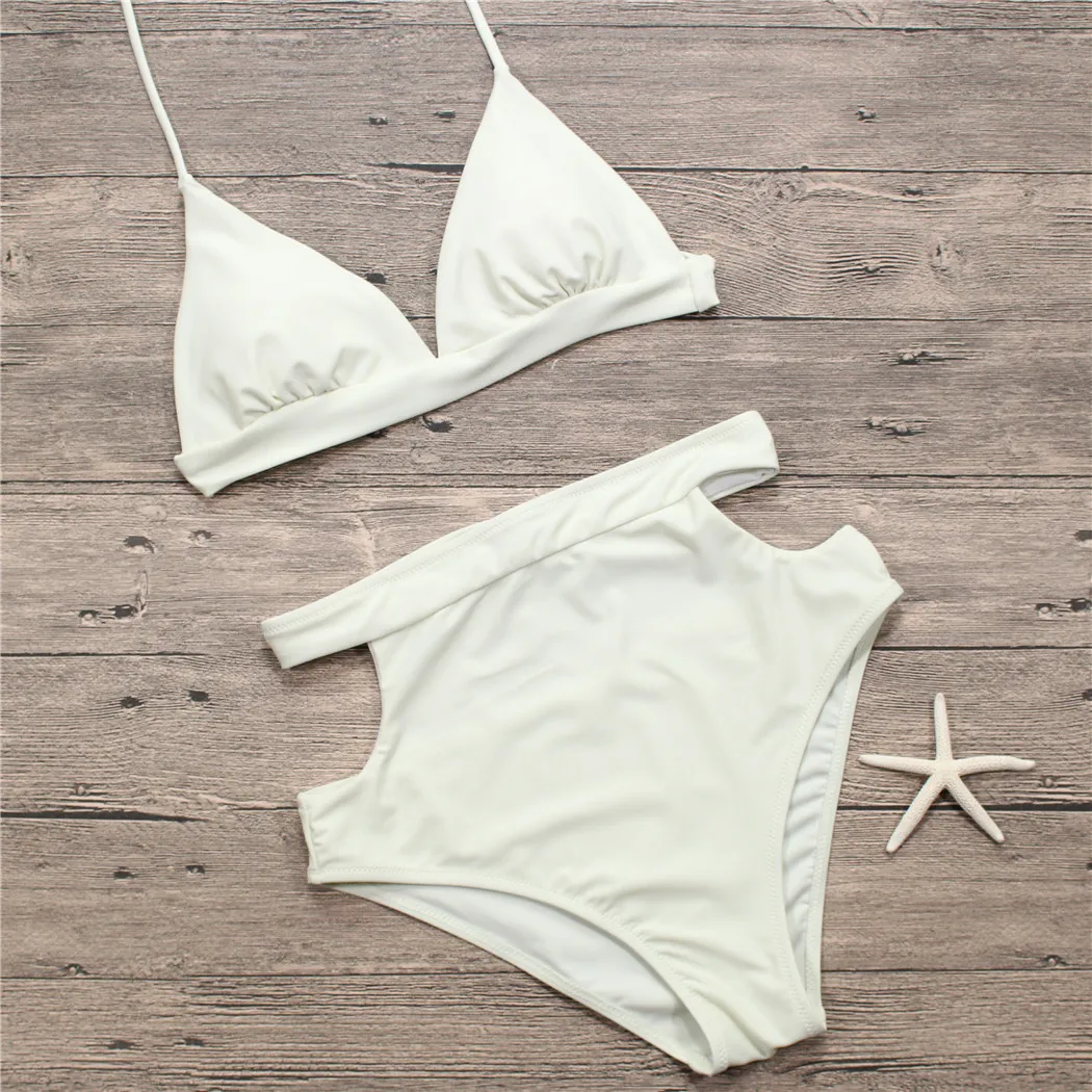 

Cutout Swimming for Women Sexy Bikini Set Women Swimwear Plus Size Swimsuit High Waist Black Bathing Suits New Arrival