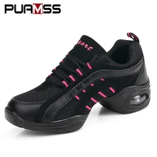 Новые женские танцевальные спортивные туфли с мягкой подошвой, дышащие Танцевальные Кроссовки для женщин, тренировочные туфли, современные танцевальные джазовые туфли