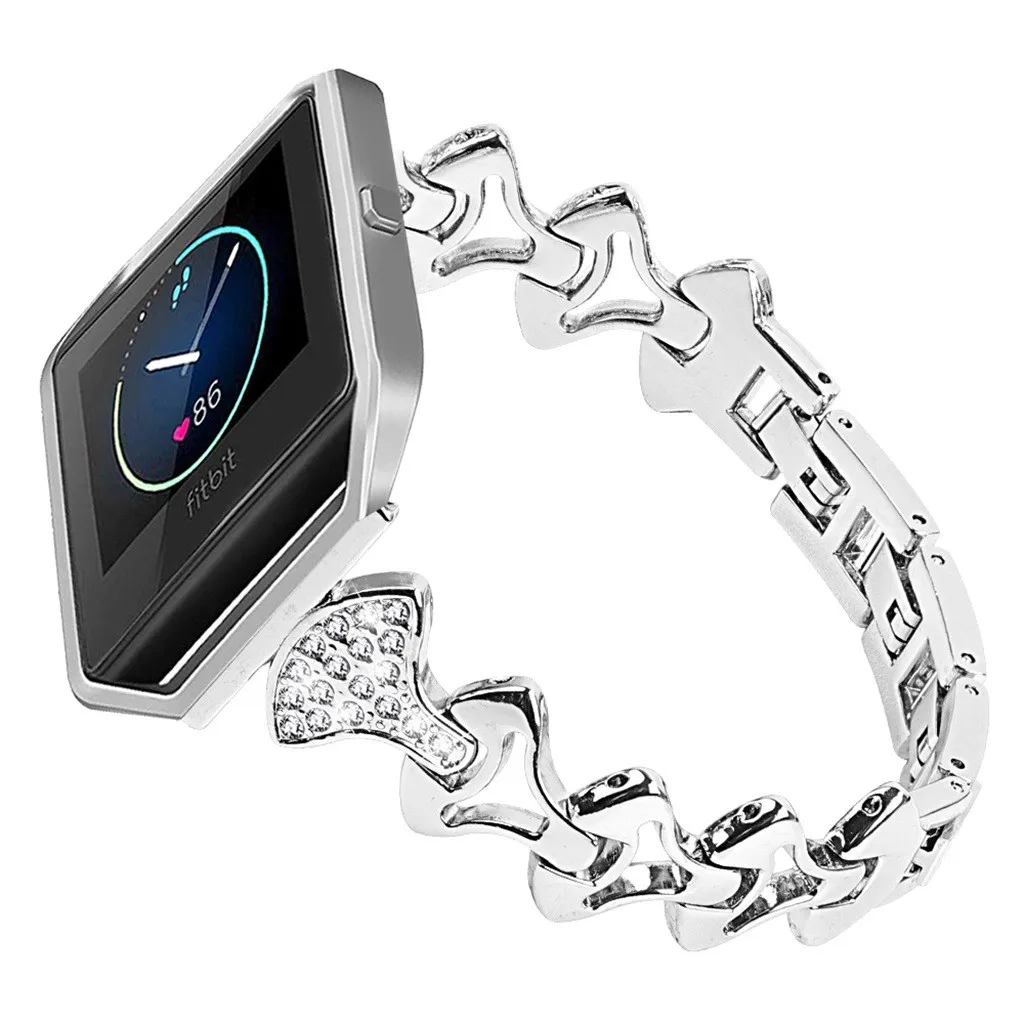 Ремешок на запястье для Fitbit Blaze ремешок Роскошный металлический каркас из нержавеющей стали Смарт-часы заменить для мужчин t Band спортивный браслет для женщин и мужчин 19Je