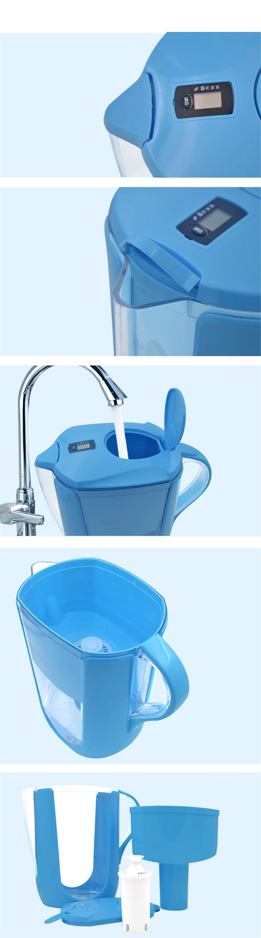 Household Water Pitcher Kitchen Water Filter Kettle 1 Pitcher For Water Filters Activated Carbon For Brita Filter 10cups 3 Color