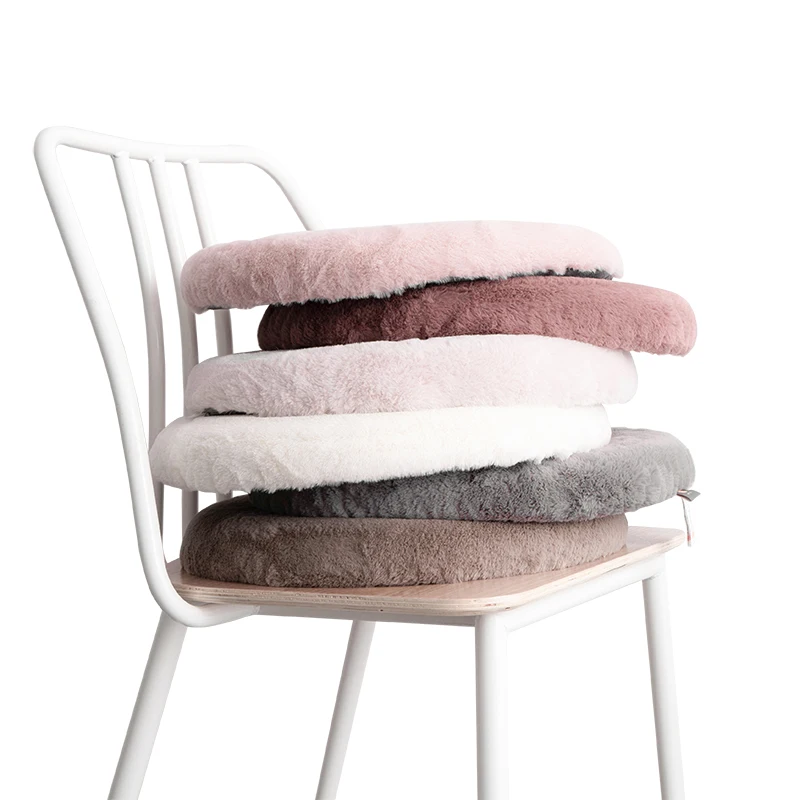 

Nordic style thick rabbit hare velvet girl heart memory cotton restaurant living room student winter warm seat cushion
