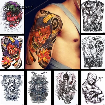 

8 Pieces Ghost Pattern Design Temporary Tattoo Sticker Monster Dragon Decal Man Arm Body Art Water Transfer Tattoo Sticker HB#12