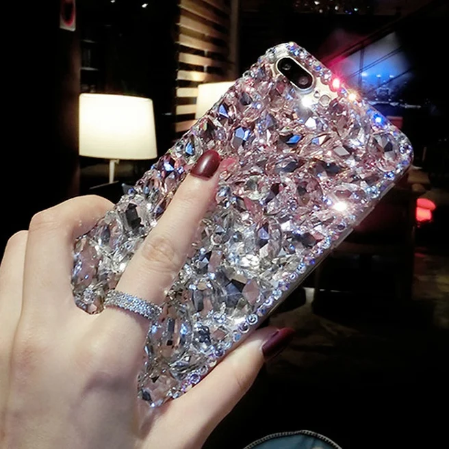 For iPhone XS Max XR X 7 8 Plus Diamond Case Samsung Galaxy S10 S9 S8 Rhinestone Cover |