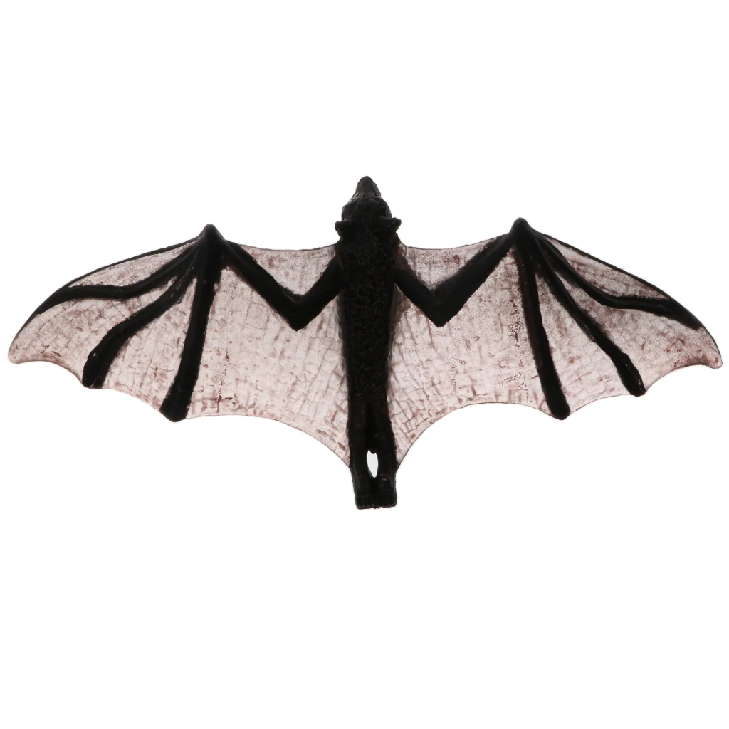 Realistic Jungle Bat Toy Animals Action Figure Playset, Kids Toddler Nature Plastic Toys Home Decor Black