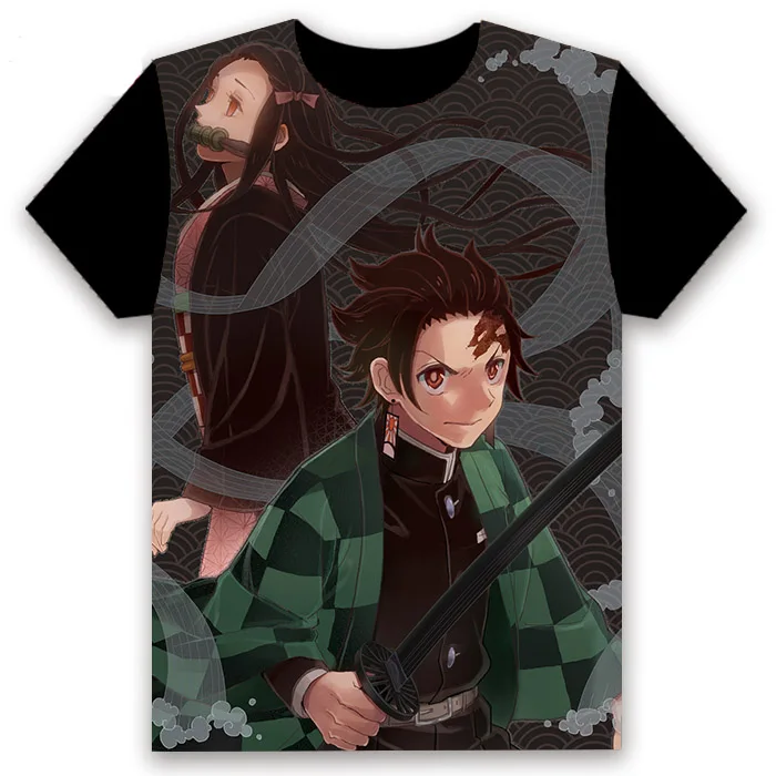 Мужская футболка аниме Demon Slayer: Kimetsu no Yaiba Kamado Tanjirou с принтом коротким рукавом