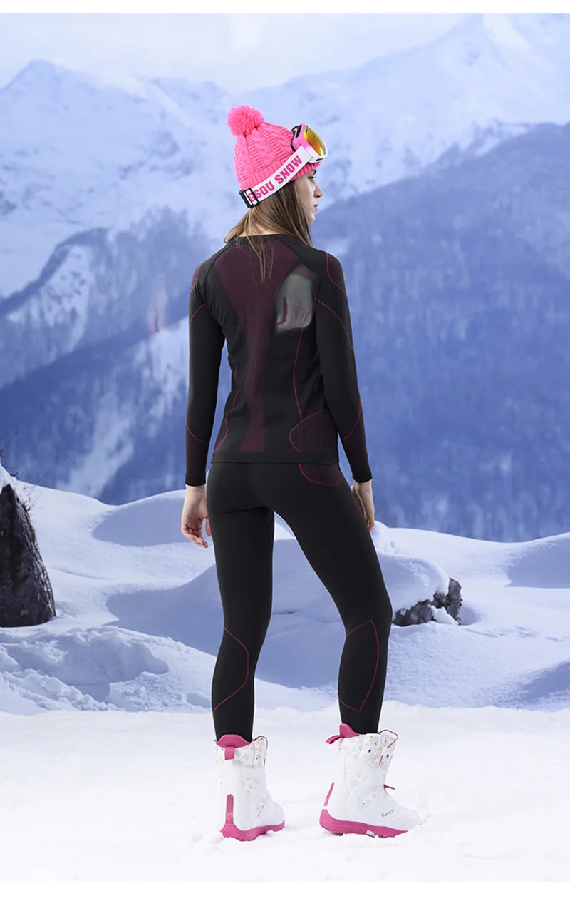 GSOU SNOW Winter Men Women Outdoor Ski Underwear Long sleeves Skiing