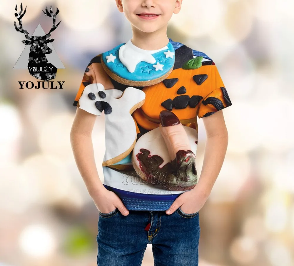 YOJULY/новая детская одежда с 3d принтом ярких цветов для маленьких мальчиков и девочек-подростков детская футболка Лидер продаж, модные футболки Modis A195