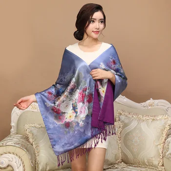 

Double Brushed Silk Scarf Shawl 185x50 Cm Female Long Spring