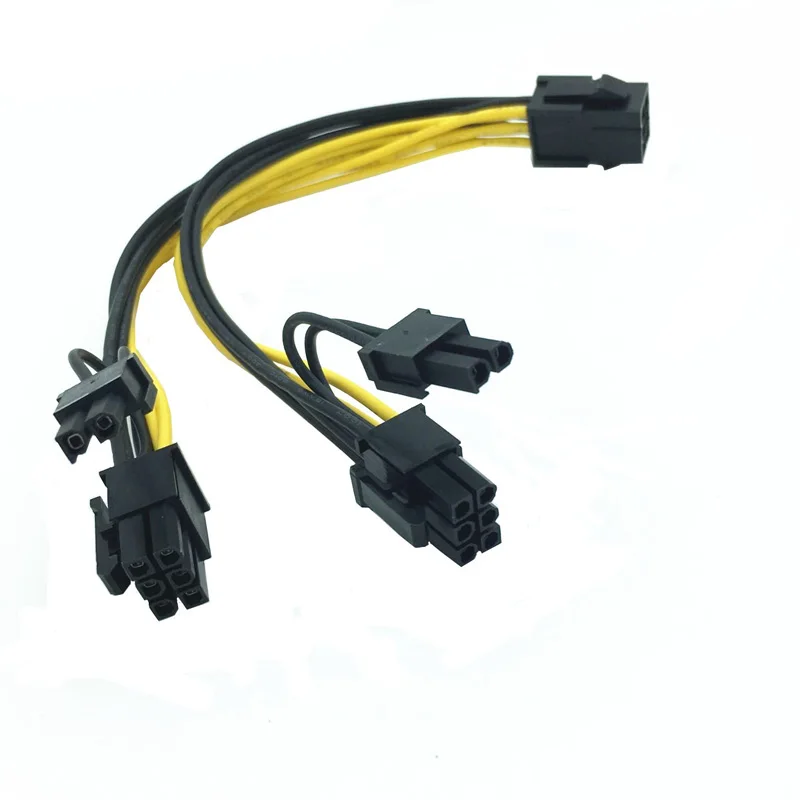GPU 6pin PCI Express to 2 x PCIe 8pin(6+2) Mining Cable for Motherboard Graphics Video Card PCI-e VGA Splitter Hub Power Cable