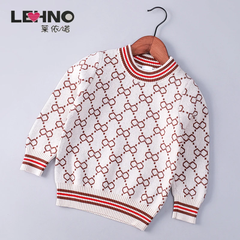 

Children's New Long-sleeved Round Neck Pattern Jacquard Boys and Girls Knitted Sweater