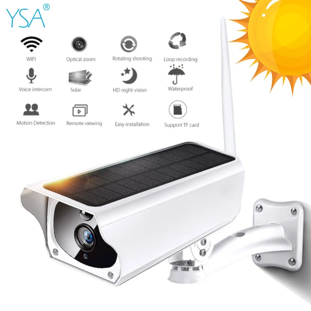 Acheter 1080 p HD Wifi Sans Fil IP Caméra de Sécurité À Domicile de Surveillance Extérieure Imperméable À L eau Solaire Caméra IR Night Vision Two Way Audio cam