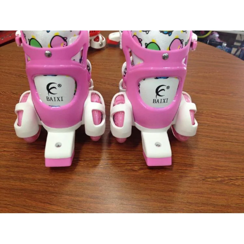 الجديدين خط زلاجات دوارة أحذية للطفل المبتدئين صف مزدوج بكرات التزلج للجنسين قابل للتعديل سهلة كبيرة صغيرة أربعة عجلات IB39