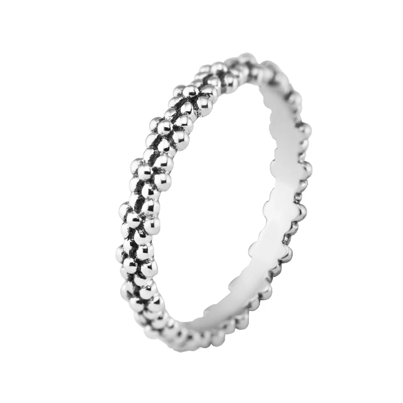 

925 Silver Jewelry Rings for Women Make Up Petite Daisy Flowers Ring Size 52-58# CKK Genuine 925 Sterling-Silver-Jewelry