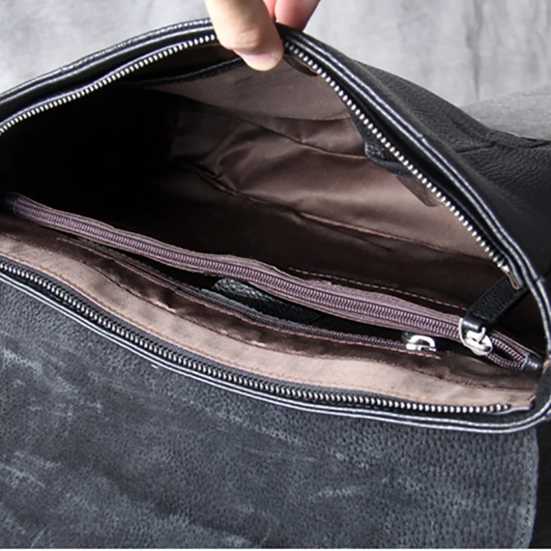 AETOO Retro casual head cowhide postman bag leather shoulder crossbody bag male handmade bag