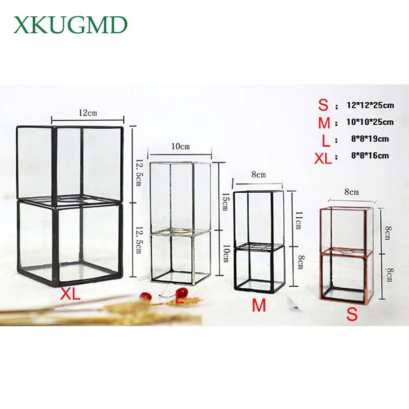 Goede Nordic Transparant Glas Dubbele Laag Hydrocultuur Vetplant Vaas Geometrie Plant Bloem Inserter Home Decoratie Bloempot