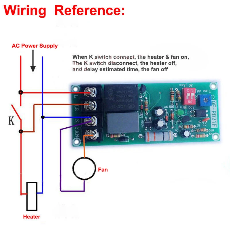 1pc Fan Relay Module AC 110V 220V 230V 240V Delay Turn OFF Module Relay Timer Control Switch for Fan