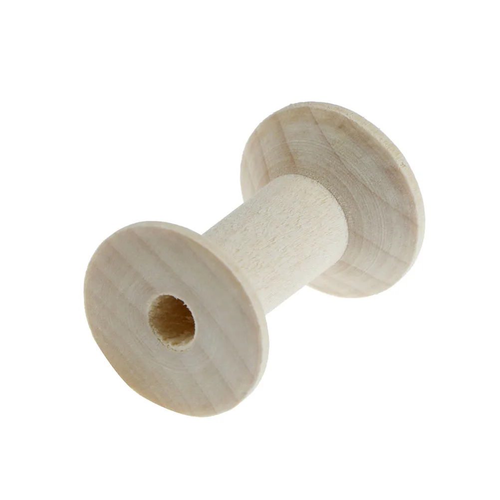 

10PCS/Lot Empty Wooden Bobbin Spools For Thread Wire Natural Color Needlework 47mmx31mm