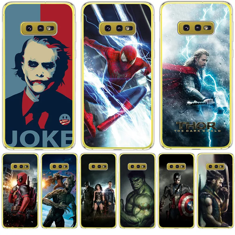 

Luxury Joker Marvel Avengers Deadpool For Samsung Galaxy S6 S7 Edge S8 S9 S10 Plus Lite Note 8 9 Case Cover Silicone Coque Etui