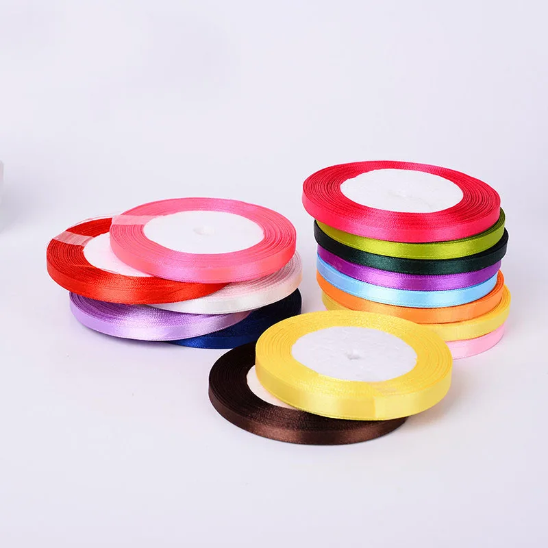

6mm 25Yards Fabric Printed Polyester Ribbon for Wedding Party Decorations DIY Handmade Christmas Decoration Webbing Gift