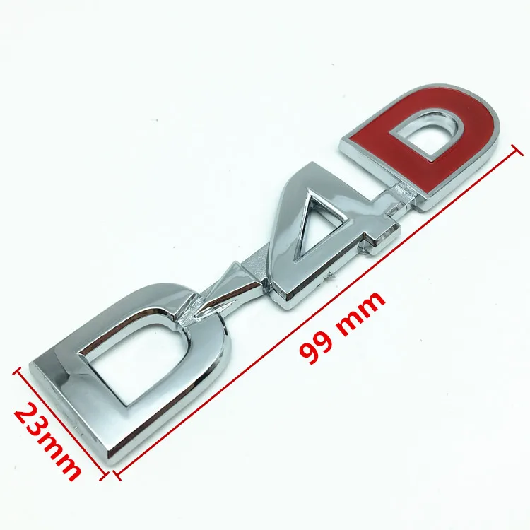 

D4D D-4D VVTI VVT-i ABS Plastic Chrome Auto Car Rear Trunk Number Letter logo Badge Emblem Car Styling Accessories Side Stickers