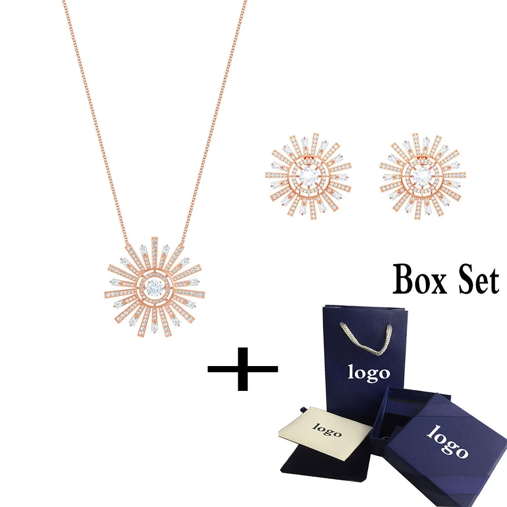 

SWA RO 2019 Summer New 5352233 GINGER Drop Necklace Shiny Drops Refreshing Crystal Original Women's Fashion Clavicle Necklace