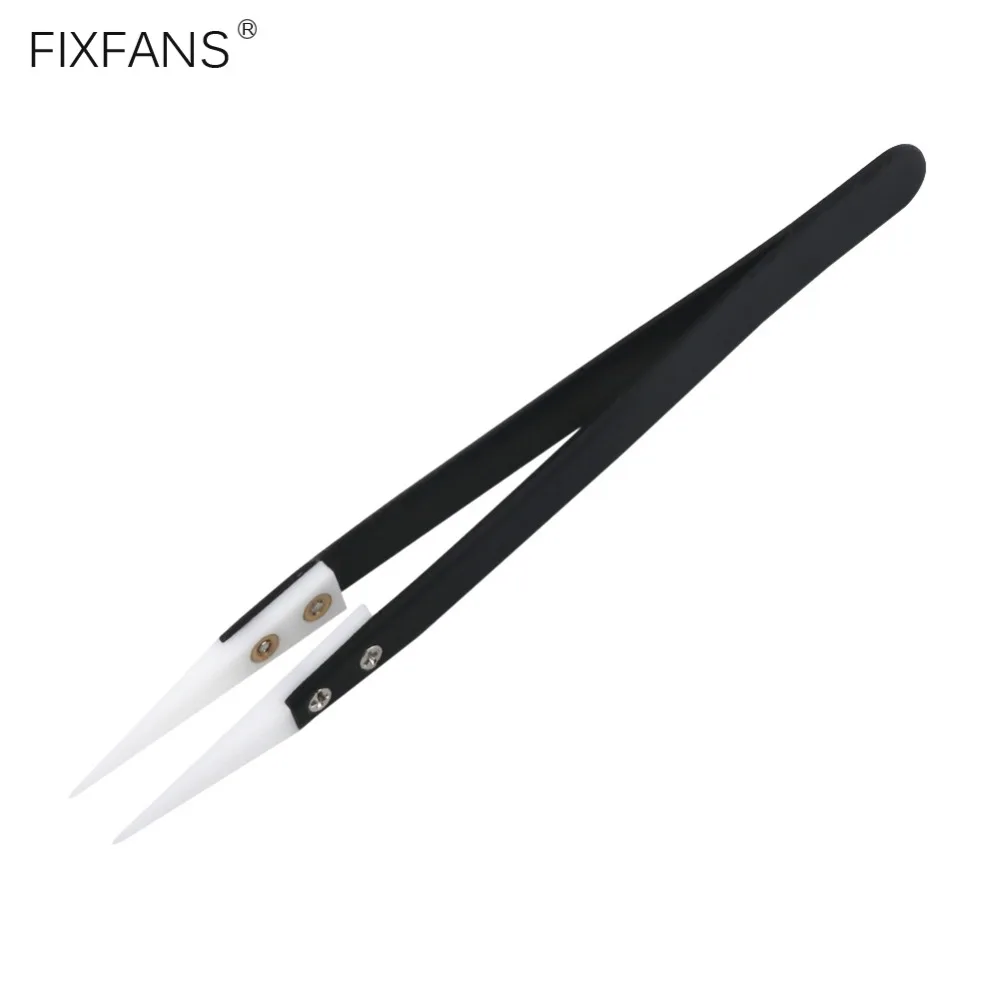 FIXFANS-Precision-Stainless-Steel-Ceramic-Tweezers-Anti-Static-Heat-Resistant-for-Electronics-Repair-SMD-Soldering-Vape-DIY-Tool