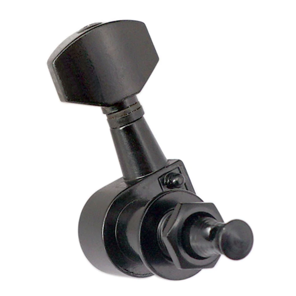 Electric Guitar Zinc Alloy String Tuning Pegs Black 6R Machine Heads Sealed