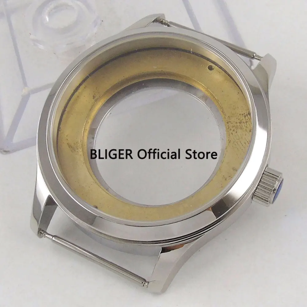 Cristal de Safira Ajuste para Eta Automático do Relógio em Aço Polida Case Movimento Inoxidável C20 42mm 316l 2836