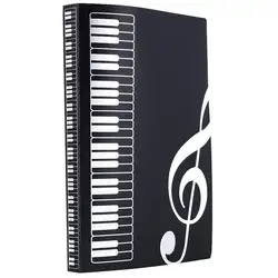 Музыкальный файл для листа бумаги бумажная папка для хранения документов держатель ПВХ. A4 размер, 40 карманов (черный)