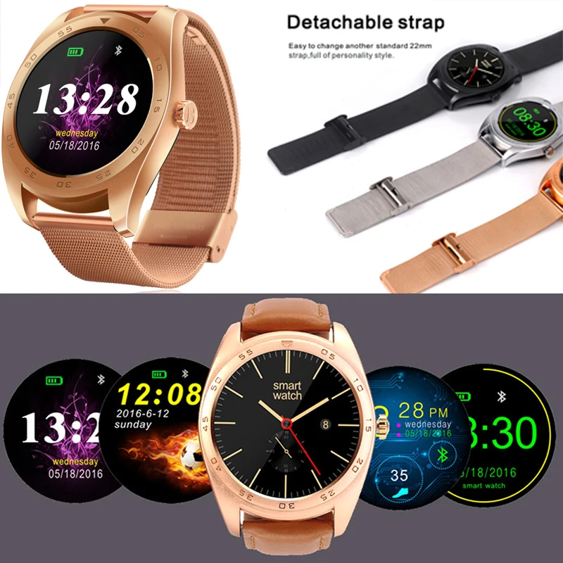  2018 Smart Watch IPS Round Screen Smartwatch Sync Call Messages Heart Rate Monitor Bluetooth Watch 