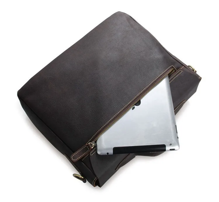 Для Мужчин's Crazy horse кожа Портфели fit 1" ноутбук Винтаж пояса из натуральной кожи сумки кожаная деловая сумка коричневый работы tote