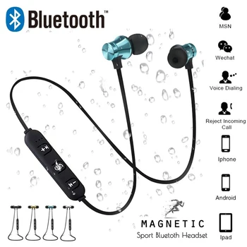 

Magnetic attraction Bluetooth Earphone Headset Sweatproof sports 4.2 with Charging Cable Young Earphone Build-in Mic