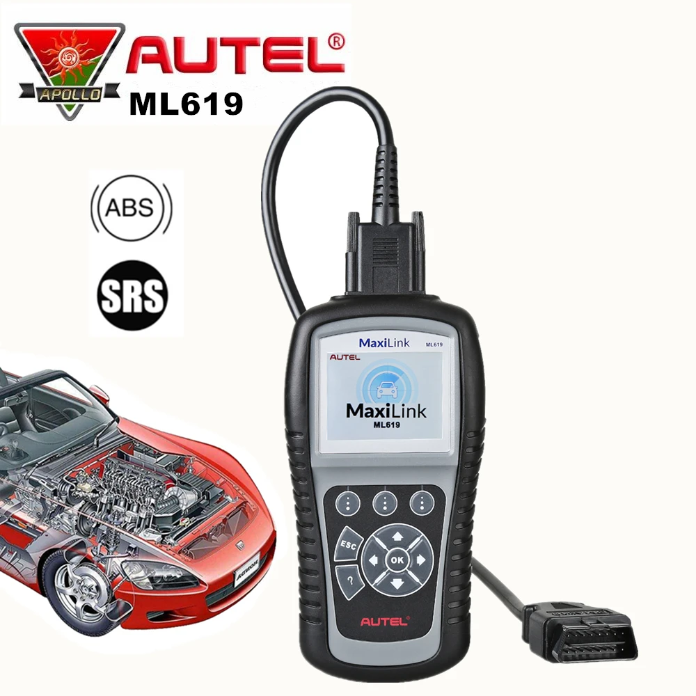 

Autel MaxiLink ML619 OBD2 Scanner ABS/SRS Code Reader Car Diagnostic Tool ML619 Auto CAN/OBDII Scan Tool Better than Autel AL619