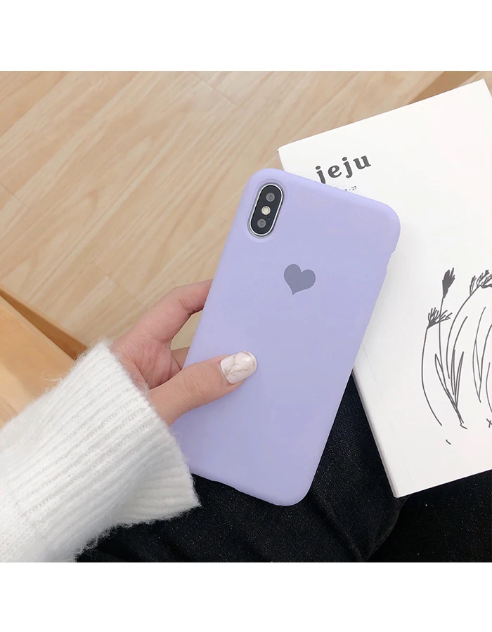 GlamPhone чехол сплошной цвет Macarons Love Heart чехол для телефона для iPhone 6 7 8 Plus X XR XS Max мягкий чехол на заднюю панель телефона чехол s