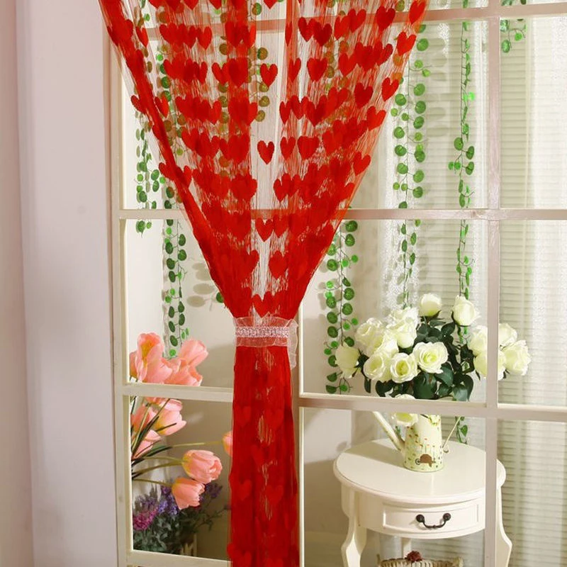 

New Style Sweet Heart Tassel String Door Curtain Window Room Curtain Divider Rod pocket