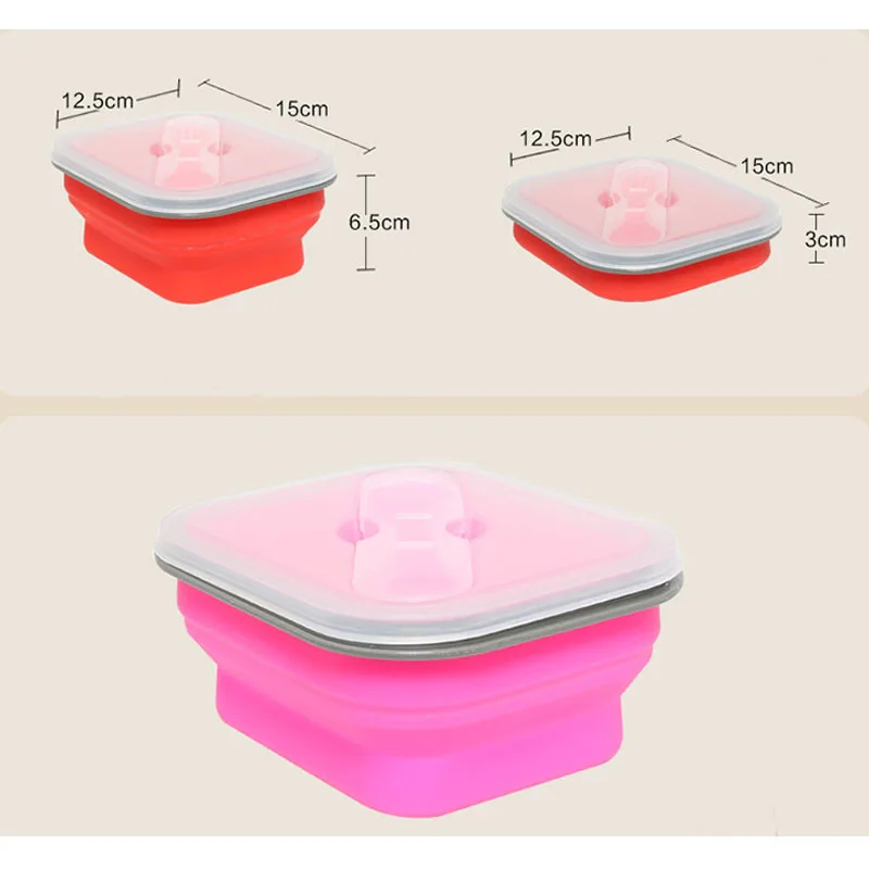 1 шт. складной Ланч Прочный 600 мл силикагель микроволновая коробка контейнер для еды для пикника хранения Портативный Bento