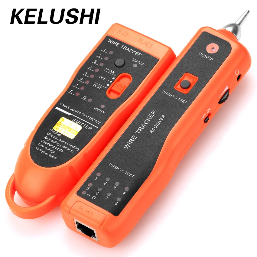 melhor KELUSHI Diagnóstico Testador XQ 350 para UTP STP Cat5 Cat6 RJ45 LAN Cabo de Rede RJ11 Linha Localizador Rastreador Fio de Telefone Tracer