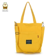 Beibaobao модная прочная Женская Студенческая хозяйственная сумка через плечо женская парусиновые сумки для покупок Женская Холщовая Сумка CE3615