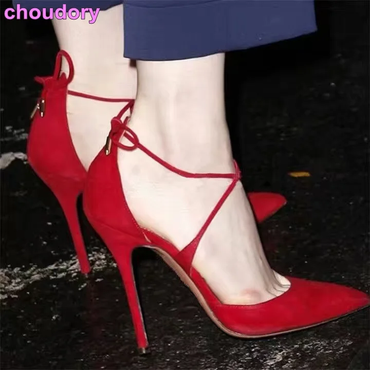 high heels black red