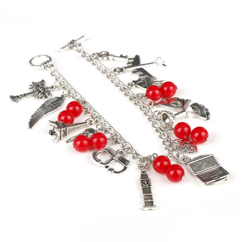 Dongsheng Novità Fifty Shades Of Grey Women Fashion Charm Bracciale Ispirato 50 Shades Charms Tie Manette Bracciali Grigi-25