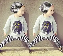 2pcs Monster Newborn Baby Toddler Boys Outfits T-shirt Tops+Pants Clothes Sets