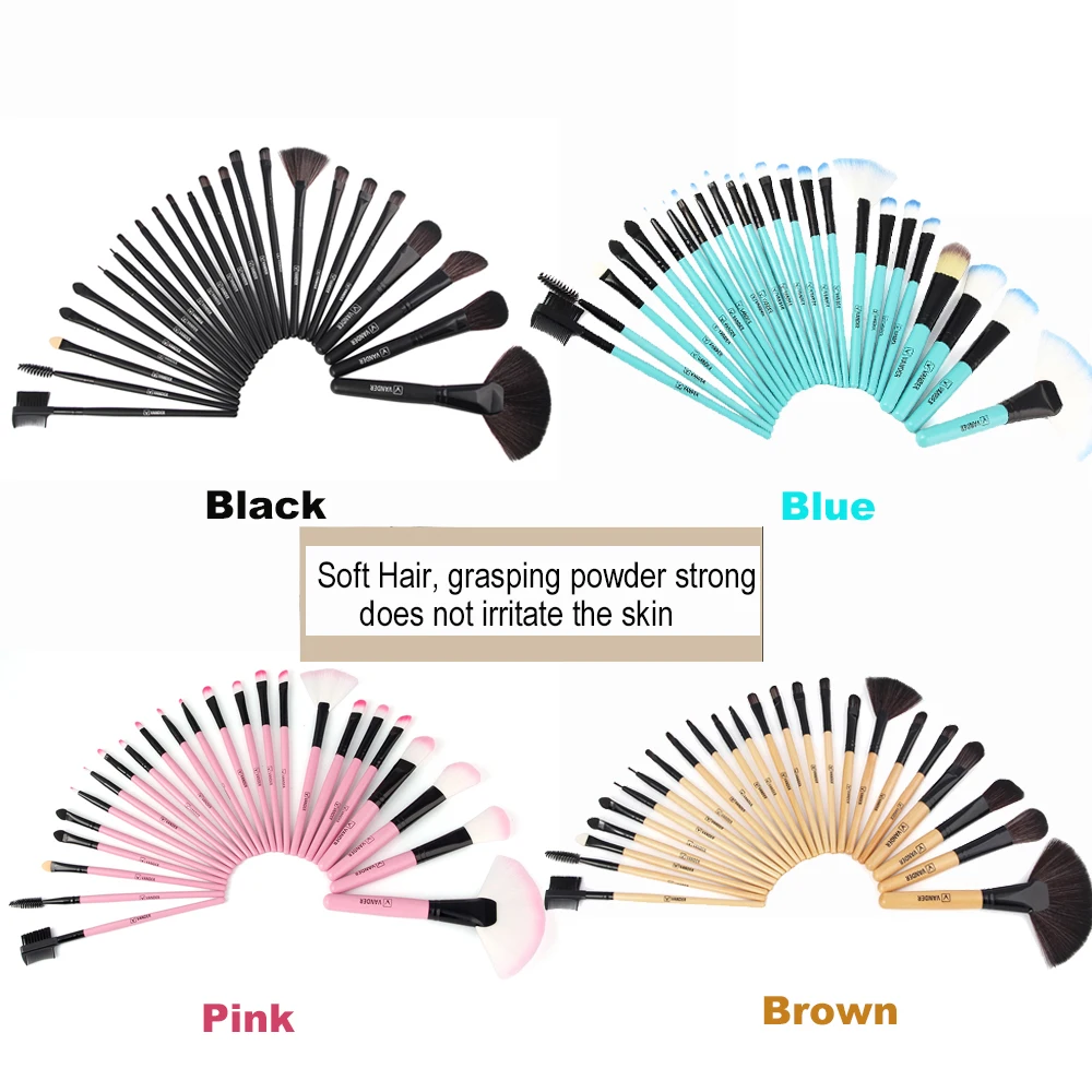 VANDER 24 pcs brand Makeup Brushes Professional Cosmetic Brush set High Quality Makeup Set With Case Artist Make up Brush Tool 1(4)