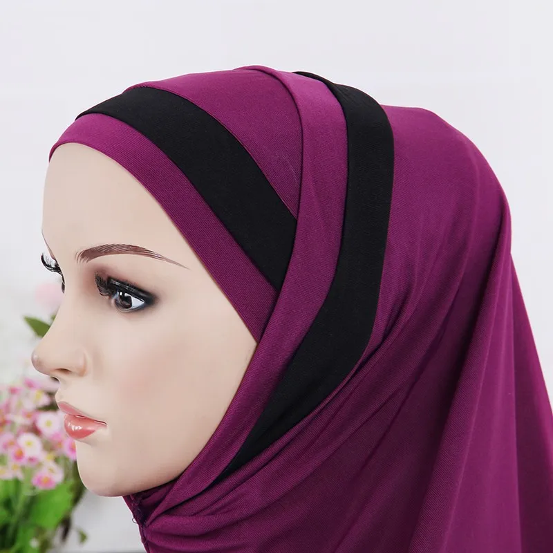 Оптовая продажа исламские женские 2 шт. хиджабы тюрбан Underscarf Шапки Мусульманский мгновенный внутренний хиджаб арабский платок простой
