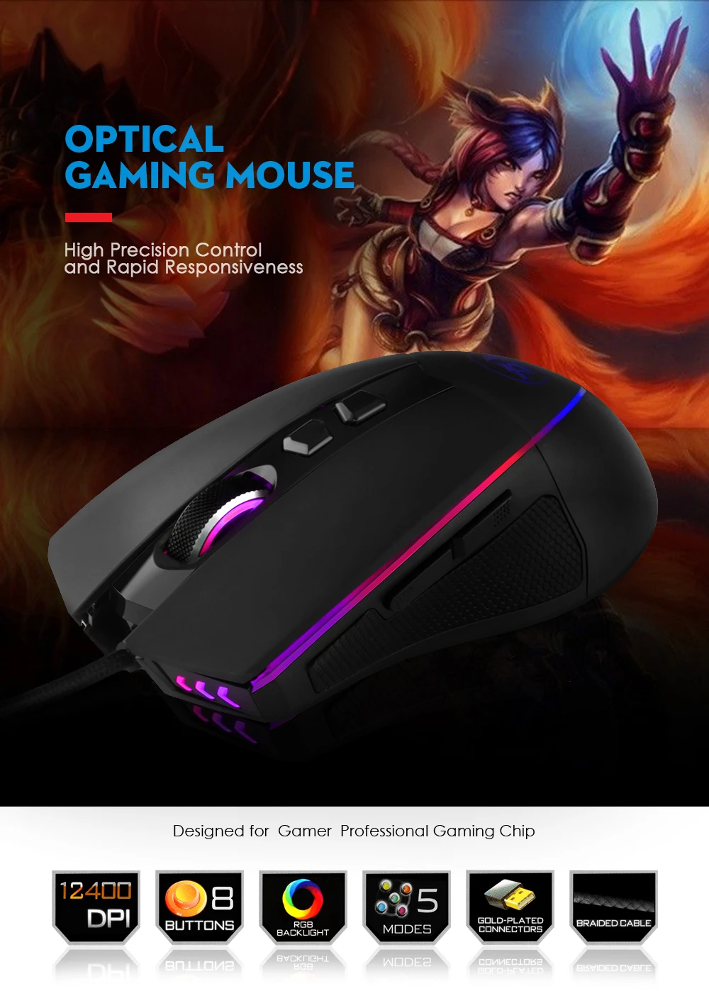 Redragon M909 Emperor Gaming Wired Mouse 4