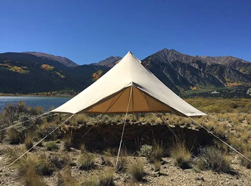 Хлопковый брезентовый колокольчик, водонепроницаемый тент tipi, роскошный семейный тент с печкой, куртка на стене, музыкальные палатки для фестивалей, 3 м до 6 м - Цвет: 5M fly