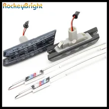 Rockeybright М логотип автомобиля LED указатель поворота с подсветкой боковые габаритные лампы для BMW E39 Сторона лампа для bmw e39 1996-2003