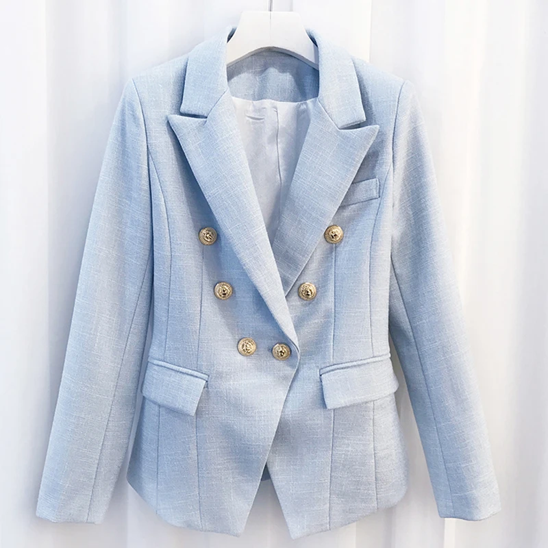 Blazer feminino HIGH QUALITY New Fashion 2017 Runway Designer Blazer Jacket Women's Lion Buttons Double Breasted Blazer Jacket Blazer feminino HIGH QUALITY New Fashion 2017 Runway Designer Blazer Jacket Women's Lion Buttons Double Breasted Blazer Jacket