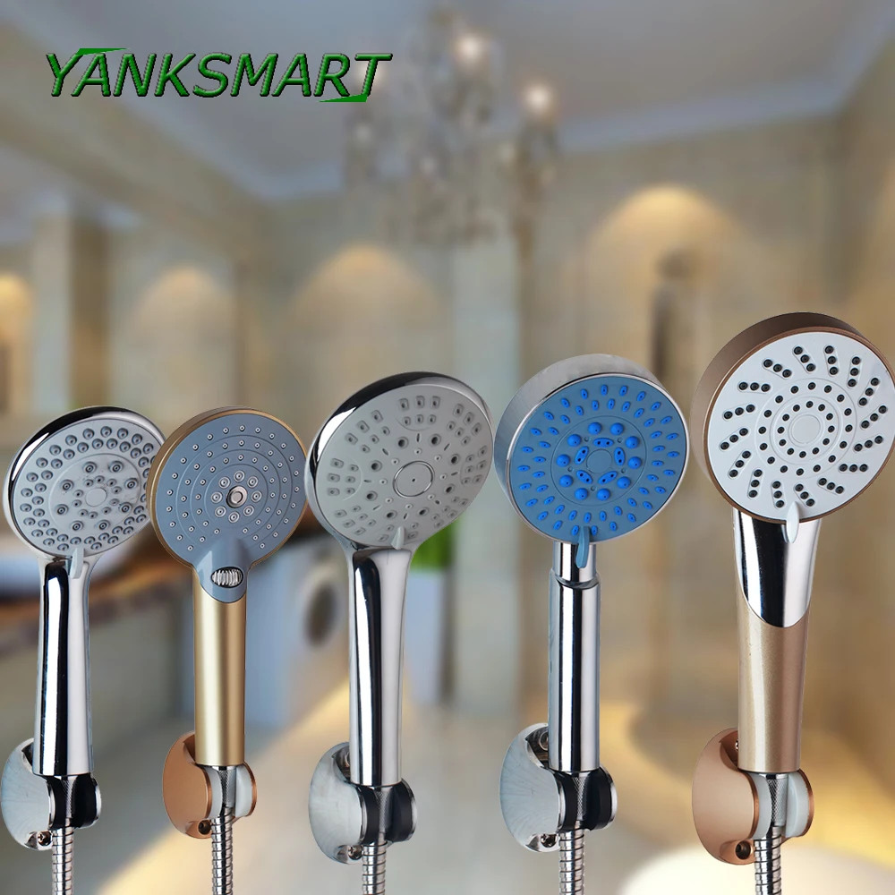 YANKSMART Bathroom Shower Head Set Handheld Combo With Multi setting Push Dial to Flow Control