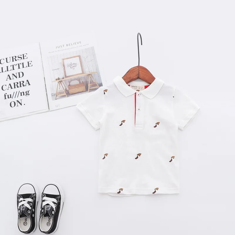 Casual Summer Cotton Baby Boys Short Sleeved T-shirt Cartoon Printed Children Tees Kids Tops For Age 2-7 Years Old